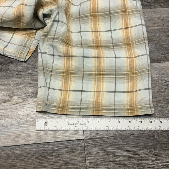 Tommy Bahama Shadow Plaid Brown Gray Men 33 Relax Linen Flat Front Casual Shorts - Picture 8 of 10